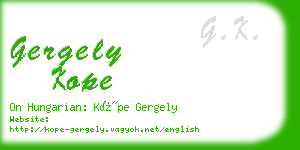 gergely kope business card